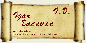 Igor Dačević vizit kartica